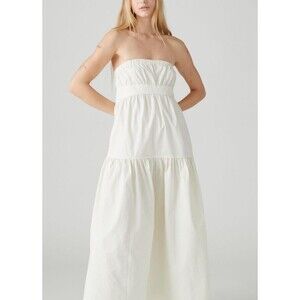 Urban Outfitters UO Women Strapless Dress Boho Ivory Large Cotton Classic New